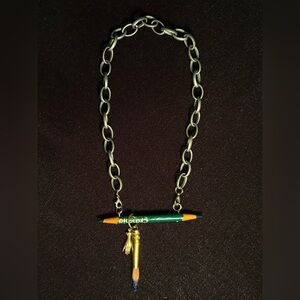 Wearable Art Reclaimed Recycled Art Pencil Charm Necklace